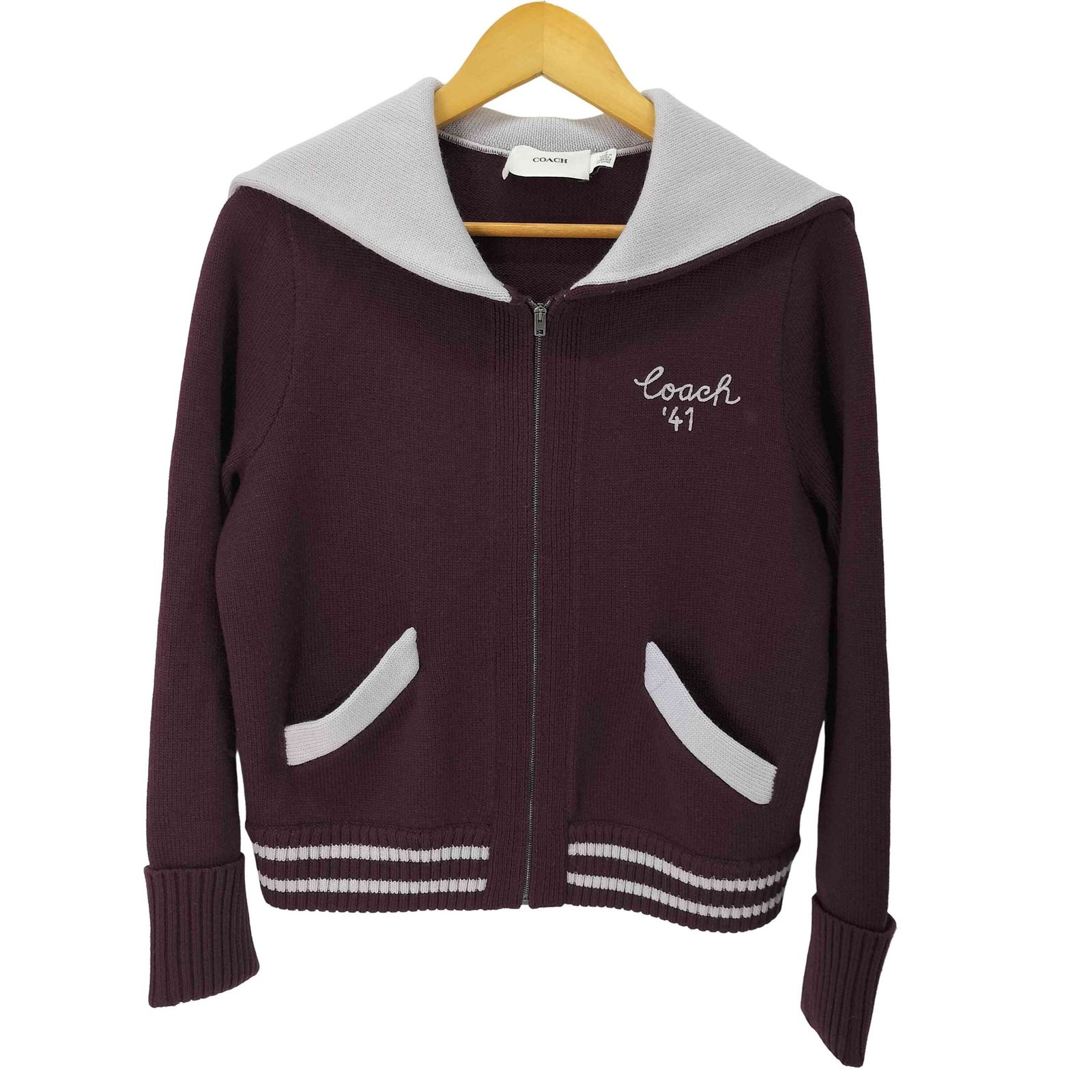 コーチ COACH チア ジップ アップ カーディガン レディース import S