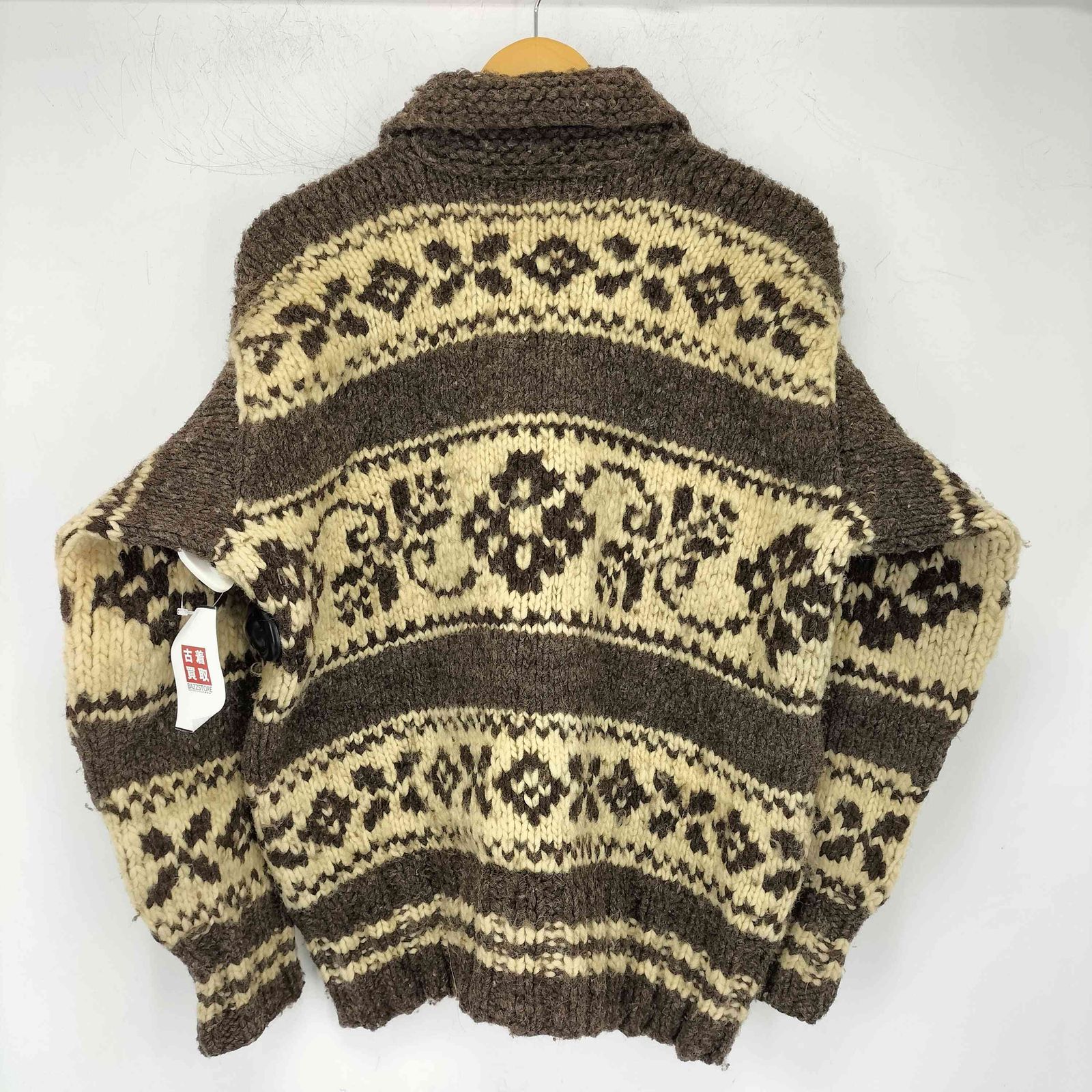 希少 カナダ製 FAB 100%バージンウール カウチンセーター インディアン