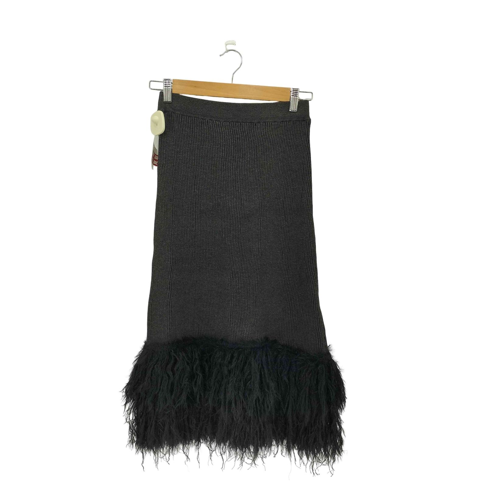 ラインヴァンド LEINWANDE Knitted Fringe Skirt レディース F