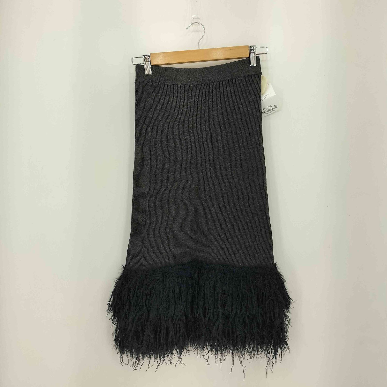 ラインヴァンド LEINWANDE Knitted Fringe Skirt レディース F