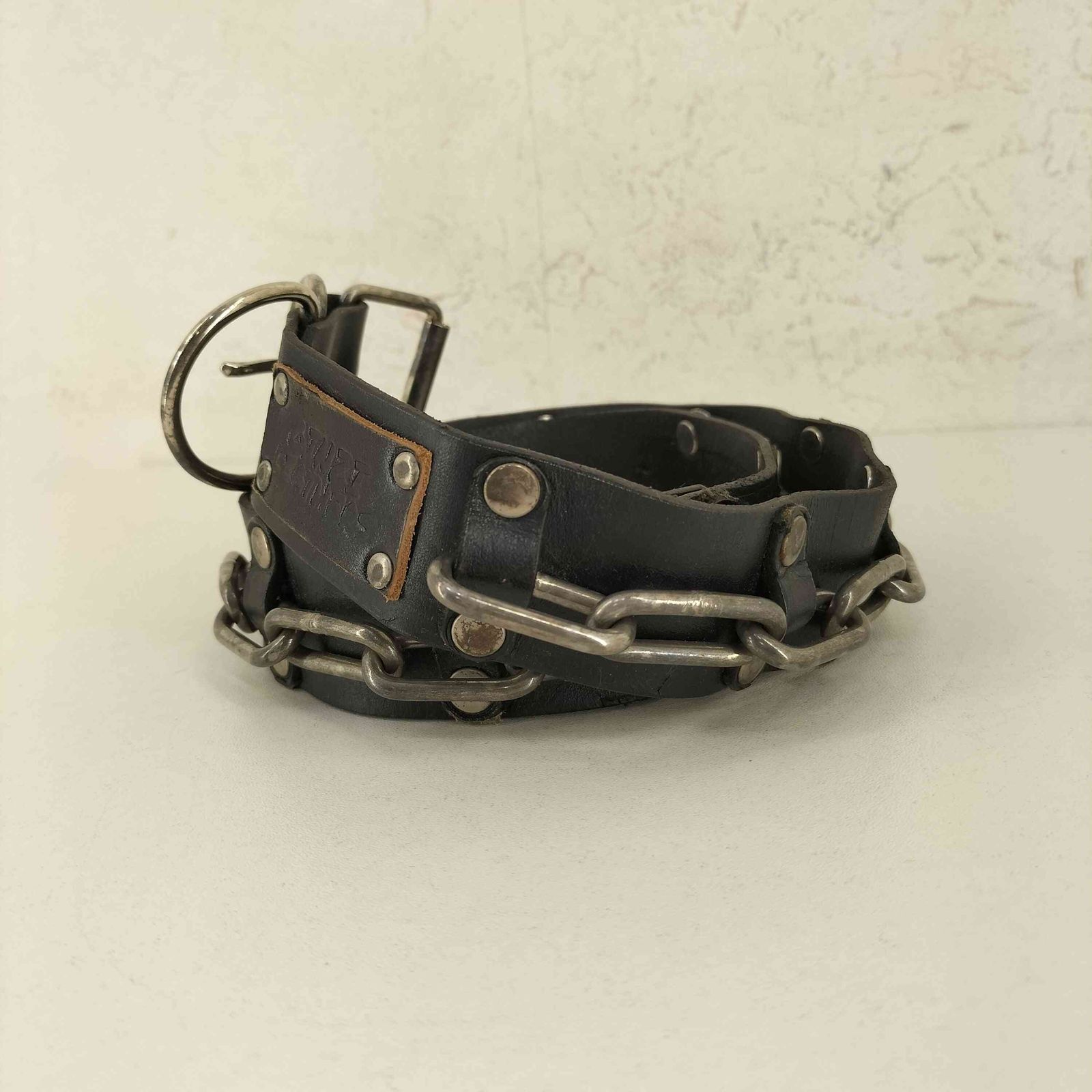 ユーズドフルギ 古着 GINZI スタッズ チェーン レザー ベルト Y 2 K メンズ 表記無