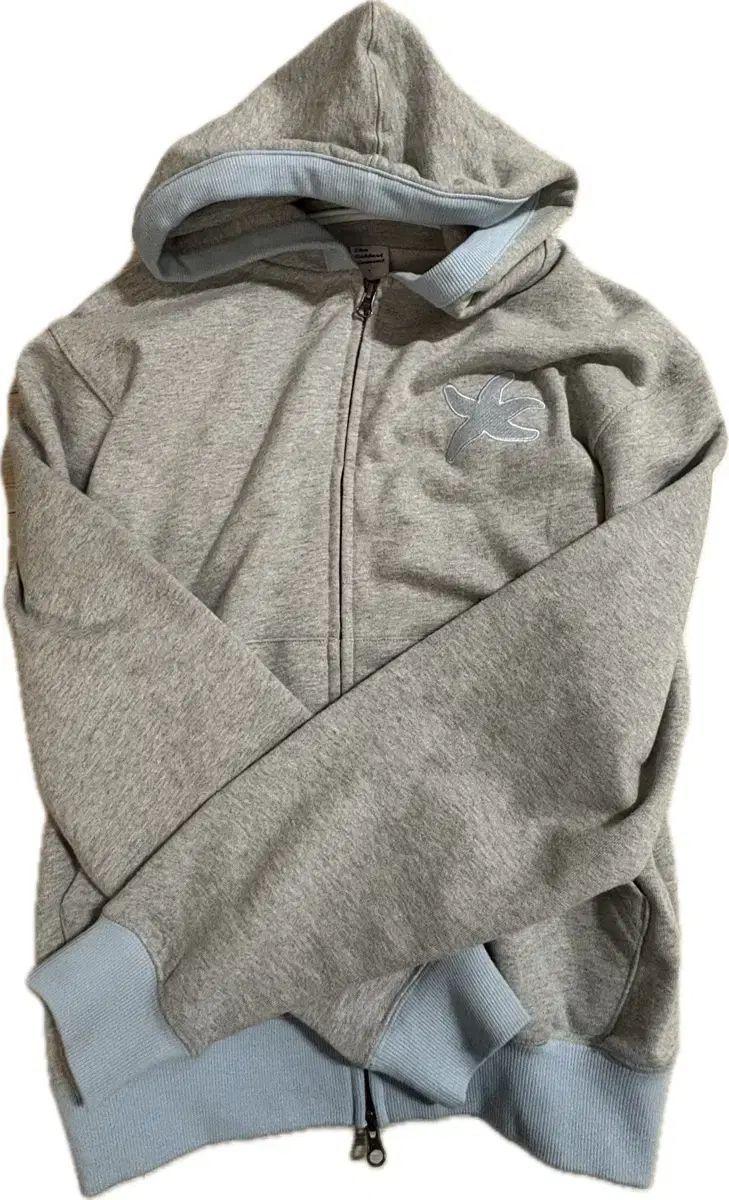 THECOLDESTMOMENT ライン フーディ ジップアップ スカイブルー Sサイズ