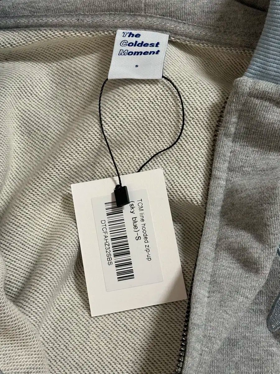  THECOLDESTMOMENT ライン フーディ ジップアップ スカイブルー Sサイズ パーカー トップス