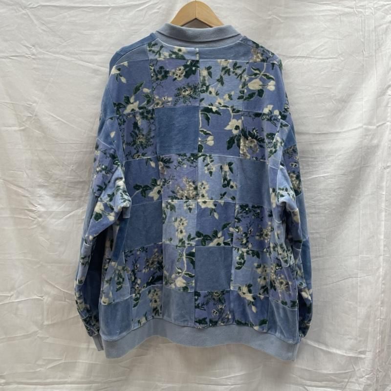 シュプリーム 21AW Floral Patchwork Velour L/S Polo フローラル