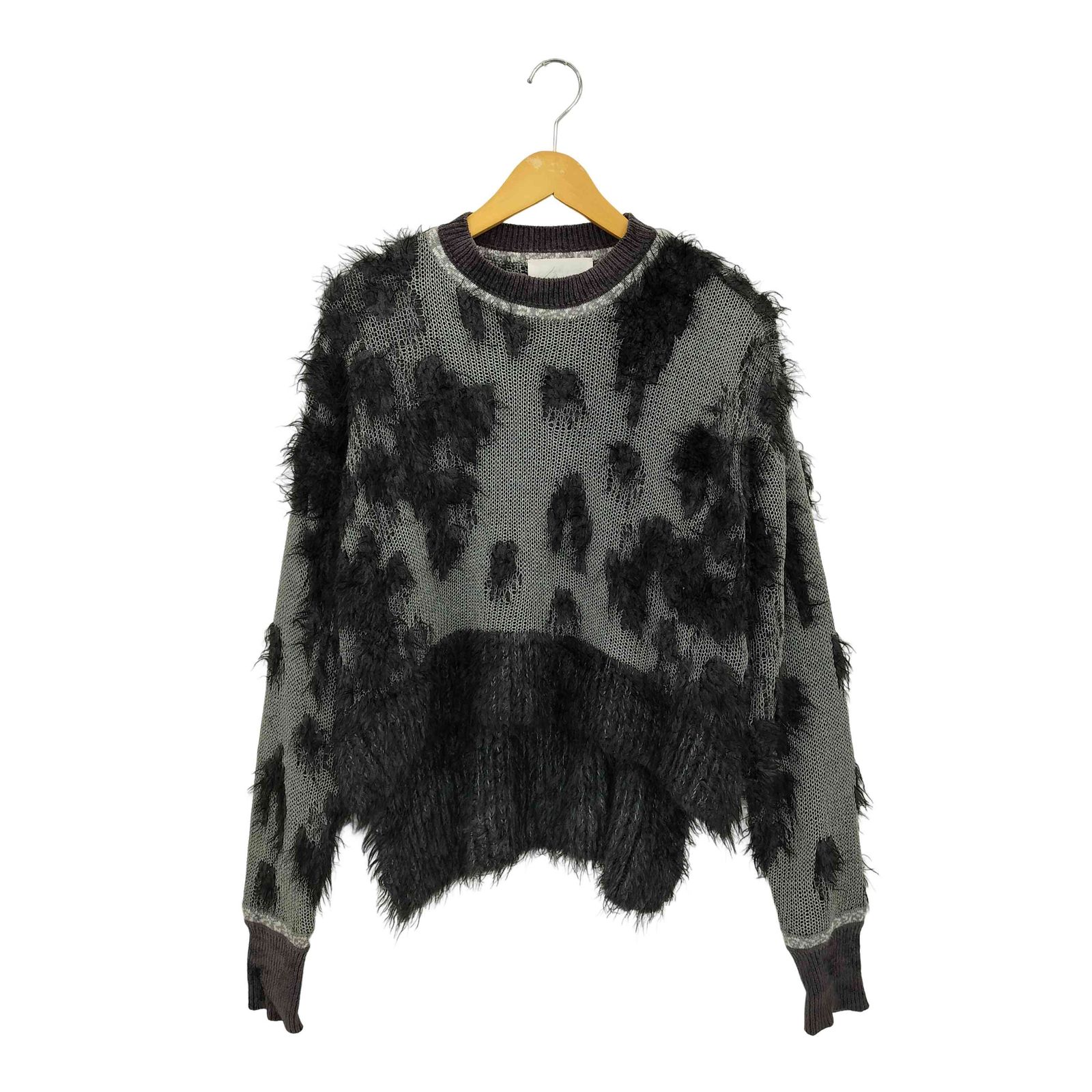 マメクロゴウチ Mame Kurogouchi The Second Diary期 Lame Jacquard Knit ラメジャガード シャギー クルーネック ニット セーター レディース 2