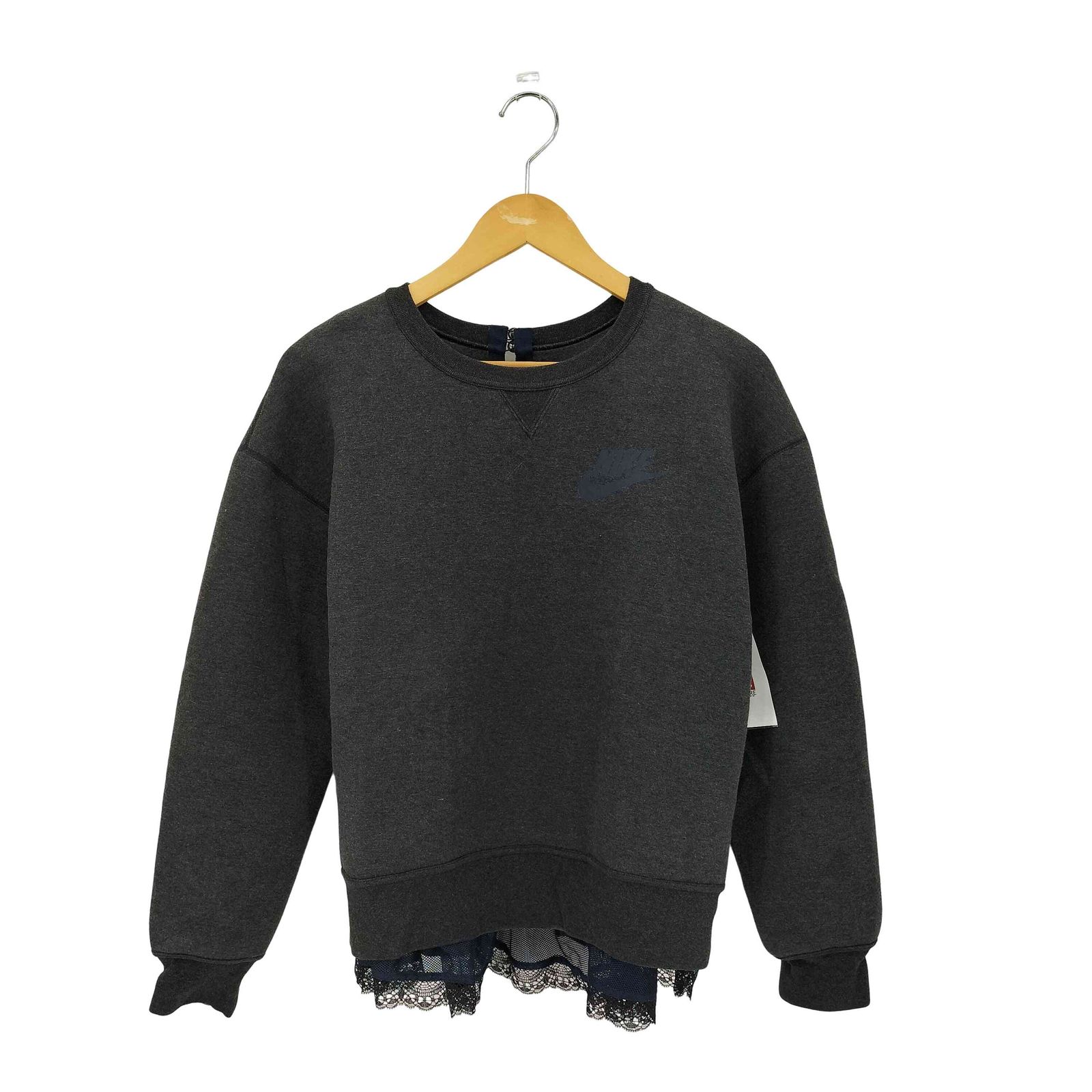 サカイ Sacai Tech Fleece レースドッキング クルーネック スウェット トレーナー レディース S