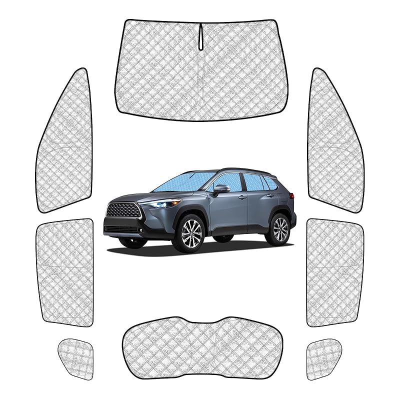 カローラクロス サンシェード 全窓対応 車用 遮光シェード 車窓日よけ 車中泊グッズ はめ込み式 プライバシー確保 車用カーテン 盗難防止アウトドア 仮眠 車内の暑さ対策 カーフィルム カーシェード サイド カーテン セット