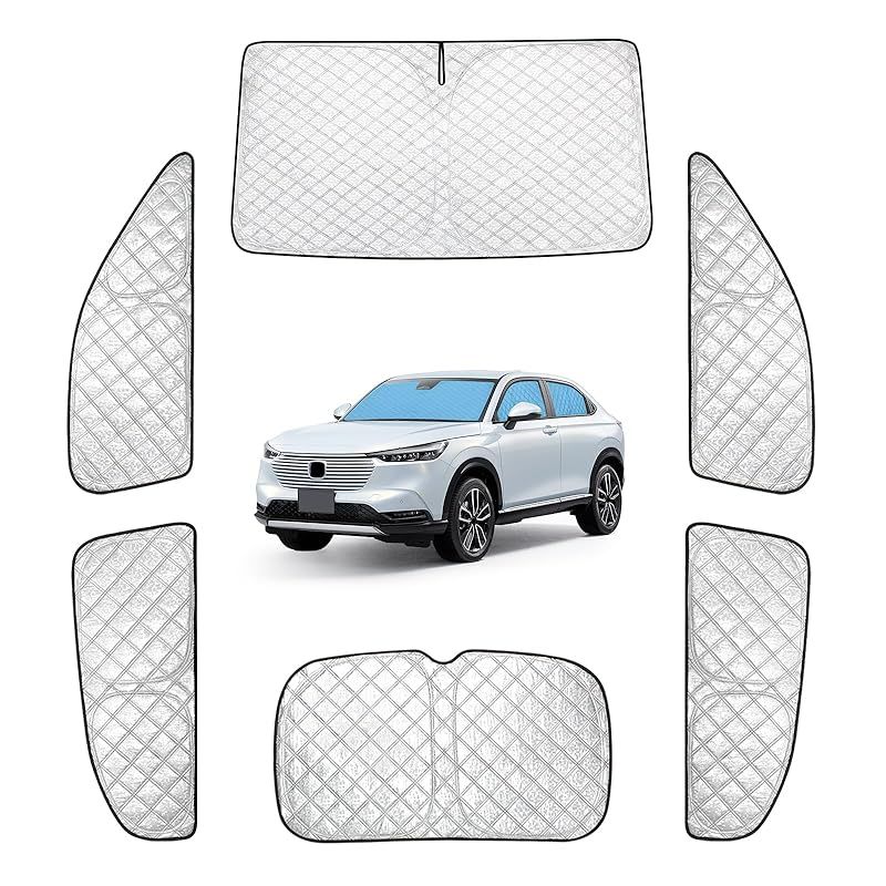 ヴェゼル RV系 サンシェード 全窓対応 UVカット RV3 RV4 RV5 RV6型 車用 遮光シェード 車窓日よけ 車中泊グッズ はめ込み式 プライバシー確保 車用カーテン 盗難防止アウトドア 仮眠 車内の暑さ対策 カーフィルム カーシェード サイド