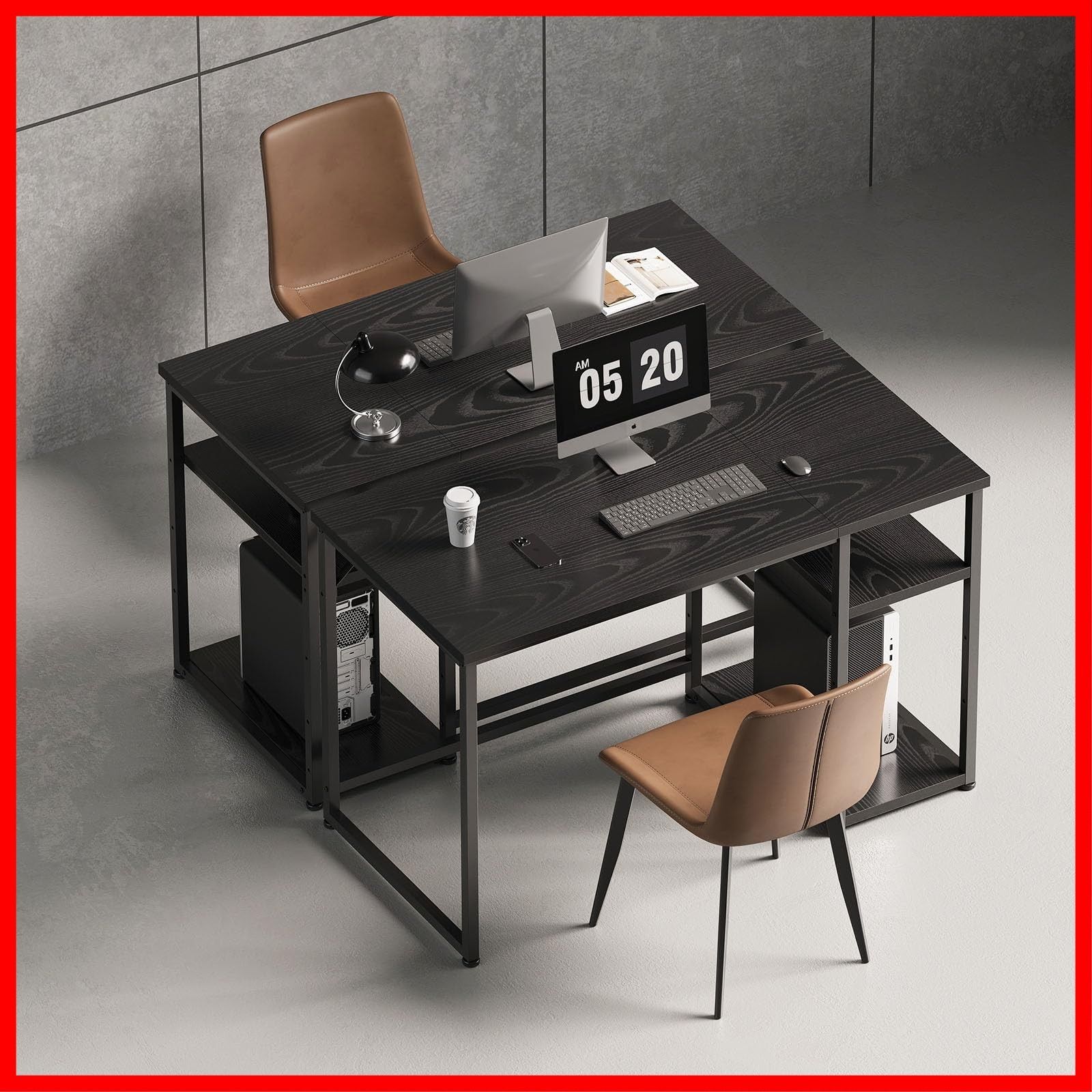 カウンターテーブル ゲーミングデスク 勉強机 子 pcデスク 家具 机 パソコンラック desk table デスク 120 幅120 奥行55cm ラック付き SZ122HFD パソコンデスク 黒い Maihail