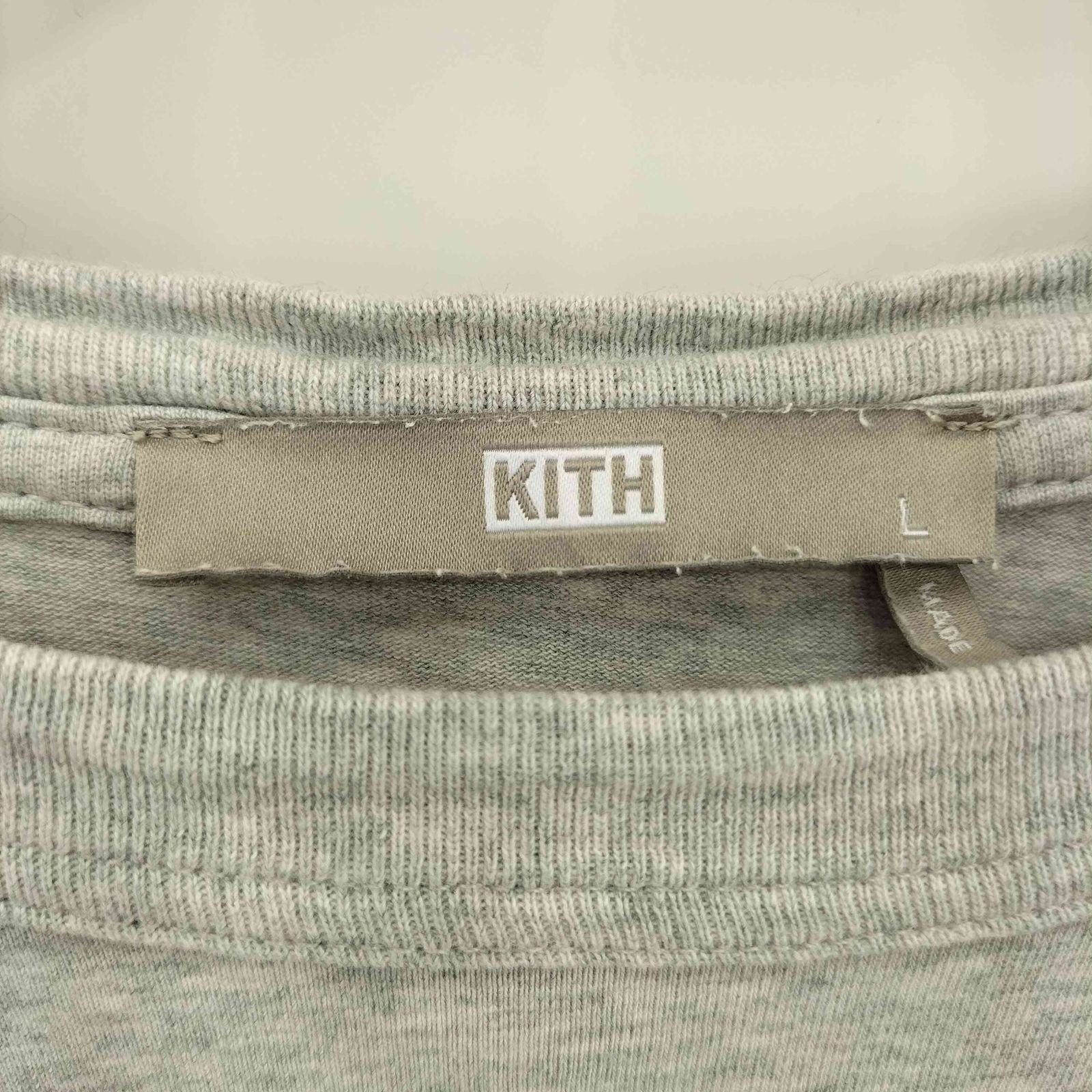  キス KITH ワンポイントロゴ刺繍 クルーネック クロップド 長袖Tシャツ カットソー レディース L 半袖(Tシャツ) Tシャツ カットソー