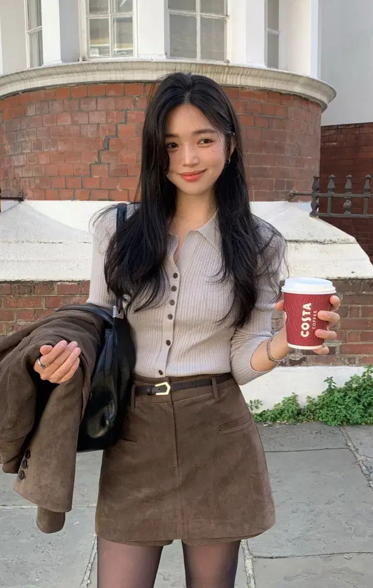 LOEUVRE V-neck Slim Cardigan - Bustier