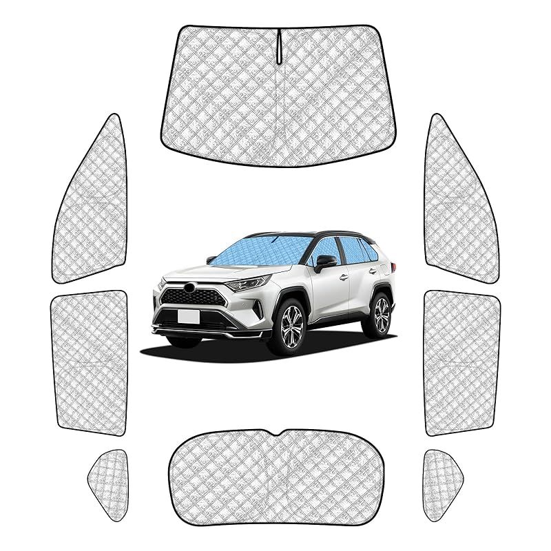 RAV4 50系 サンシェード 全窓対応 車用 遮光シェード 車窓日よけ 車中泊グッズ はめ込み式 プライバシー確保 車用カーテン 盗難防止アウトドア 仮眠 車内の暑さ対策 カーフィルム カーシェード サイド カーテン セット