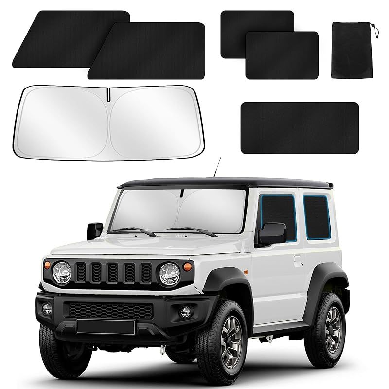 yzxym 車用カーテン スズキ ジムニー JB64 JB74 マグネット カーテン 車中泊 サンシェード サイド UVカット 遮光 車ひよけシェード 簡単着脱 運転席 車窓 6枚セット 106BK6