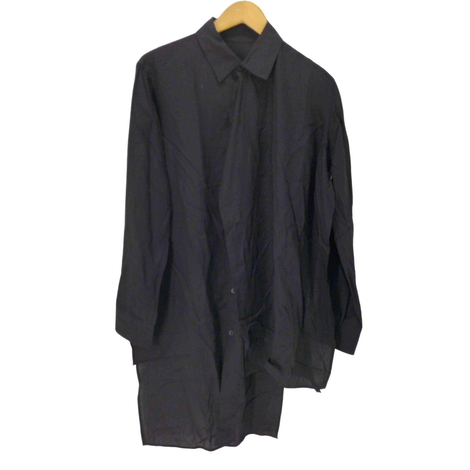 ヨウジヤマモト Yohji Yamamoto collections CELLULOSE POPLIN FRONT KNOT DETAIL BLOUSE レディース 1