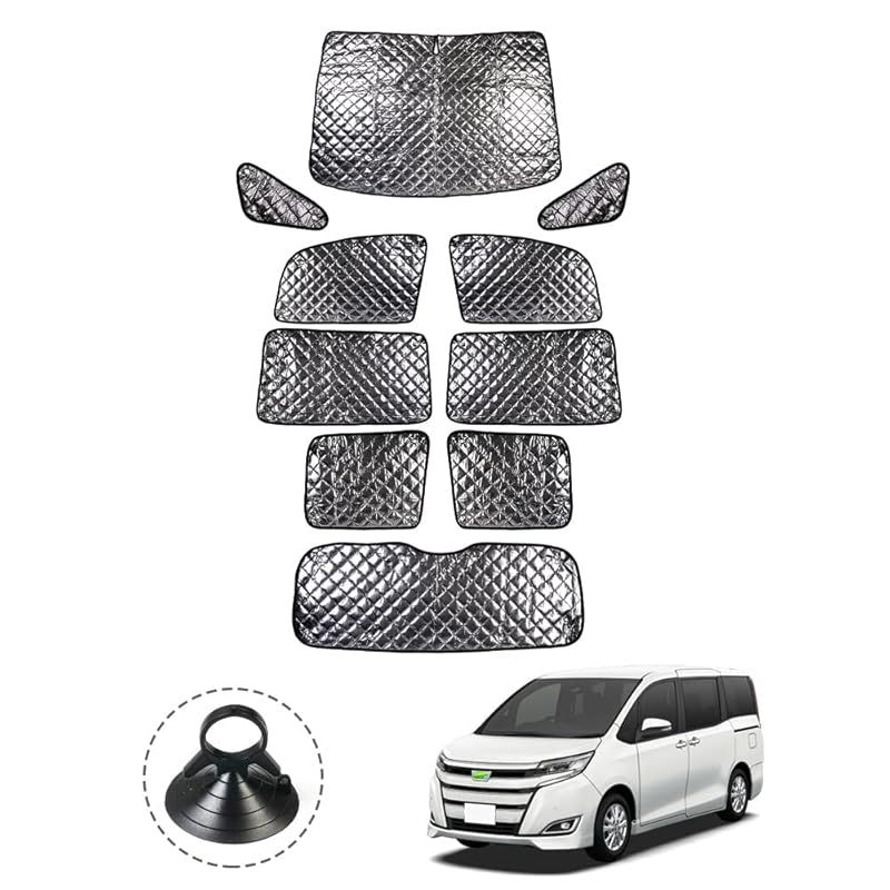 Cartist ノア ヴォクシー 80系 に適用 サンシェード フルセット マルチサンシェード 遮光シェード カーテン 5層構造 車中泊 ブラックメッシュサンシェード NOAH VOXY 80系 車種 プライバシー保護 暑さ対策 車用 仮眠 UVカット 盗