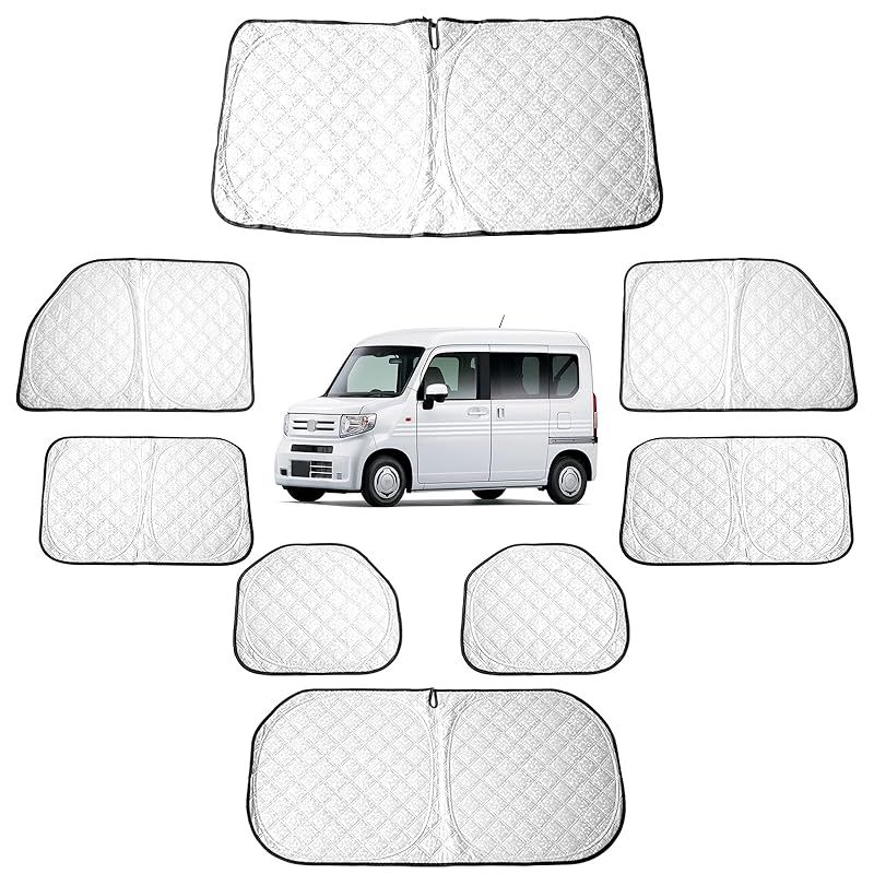 TELLIKA N-VAN JJ1 JJ2型 サンシェード 車中泊 遮光シェード ワンタッチタイプ 吸盤不要 6層構造 仮眠 マルチサンシェード 断熱 遮光 車窓日よけ 車中泊グッズ アウトドア 露天駐車 盗難防止 UVカット 日除け 取付簡単 N-VAN J