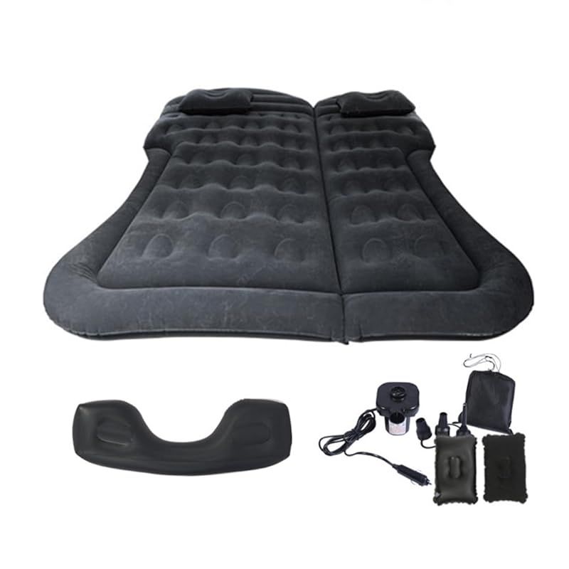 幅広い用途 エアーマット 車中泊マット C-HR RAV4 CRV CX-5 ヴェルファイア アルファード ノア ヴォクシー セレナ シエンタ ハイエースなど対応 キャンプ 後部座席 仮眠 旅行用 電動ポンプ付属 ブラック