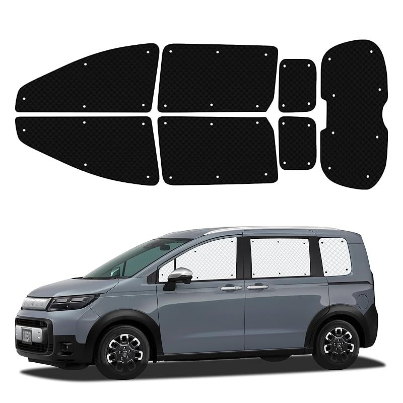 BLUESEATEC ホンダ フリード 3代目 GT系 遮光 カーテン 断熱 露天駐車 着脱簡単 R6.6-現行 GT1 2 3 4 5 6 7 8型 吸盤設計 車種 設計 車中泊 日除け 収納袋付き 7枚セット