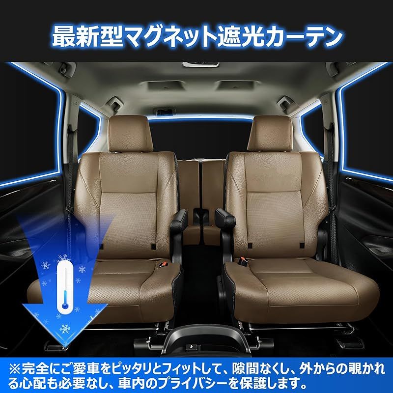 BLUESEATEC トヨタ ランドクルーザープラド 150系後期 遮光 カーテン マグネット H29.9-現行 着脱簡単 車種 設計 車中泊 日除け 収納袋付き 7枚セット