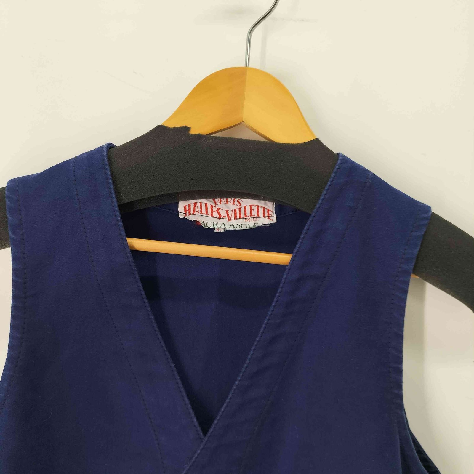 ユーズドフルギ 古着 40s～50s HALLES VILLETTE フレンチワーク モールスキンベスト メンズ EUR 50 KARIMZIABAT_FR