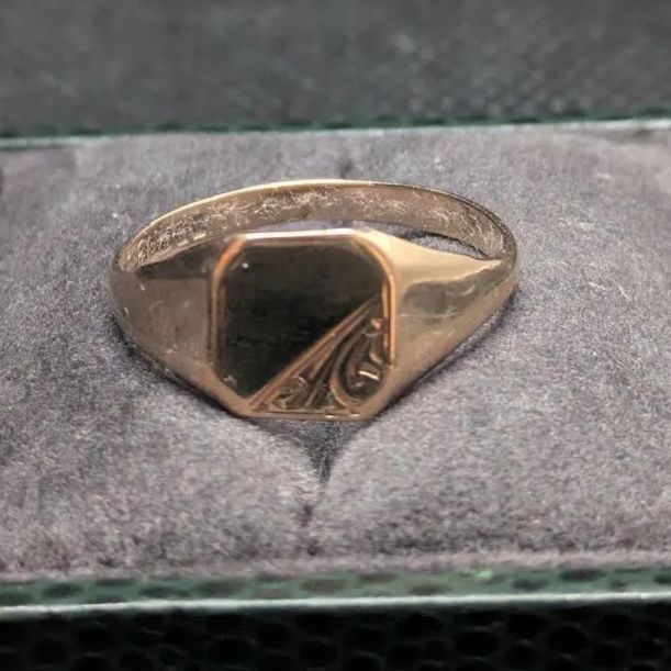 英国 シグネットリング 9K バーミンガム メーカーズマーク WJP 9カラット