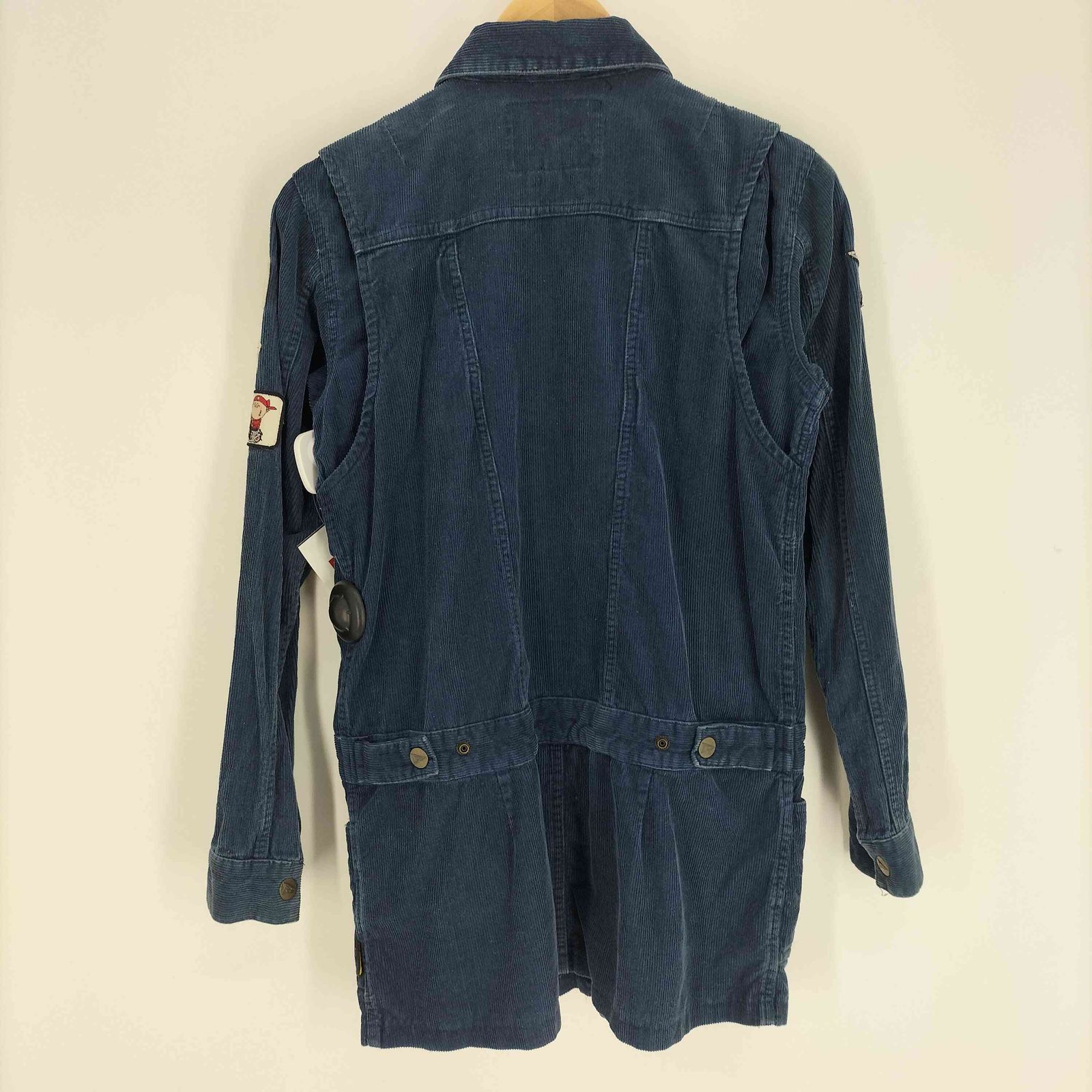 ユーズドフルギ 古着 20471120 HYOMA ヒョーマ 00S ダブルジップ ロゴワッペン コーデュロイ ロング シャツ メンズ JPN S