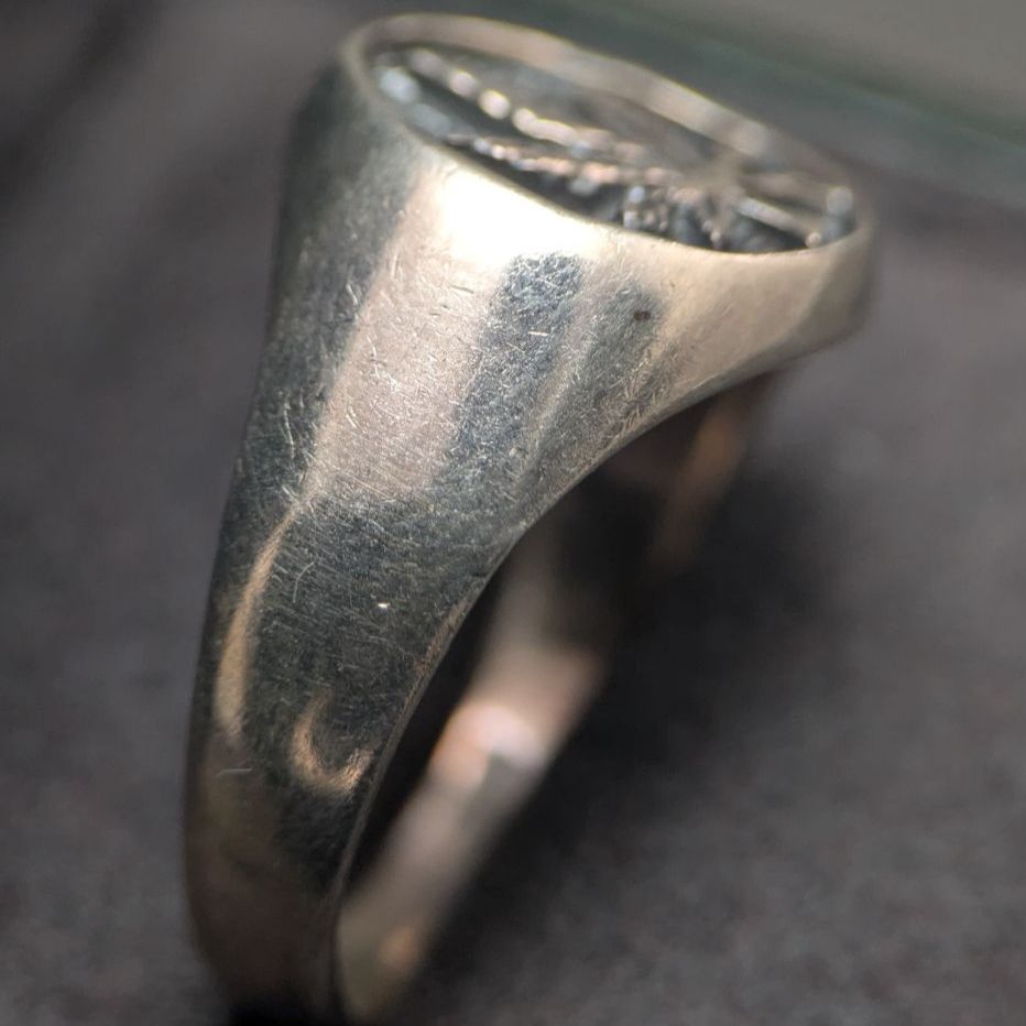 18号 スターリングシルバー925 刻印 シグネットリング カンナビス マリファナリーフ ヴィンテージ 英国 メンズ レディース WWW_SHINETEETH_COM