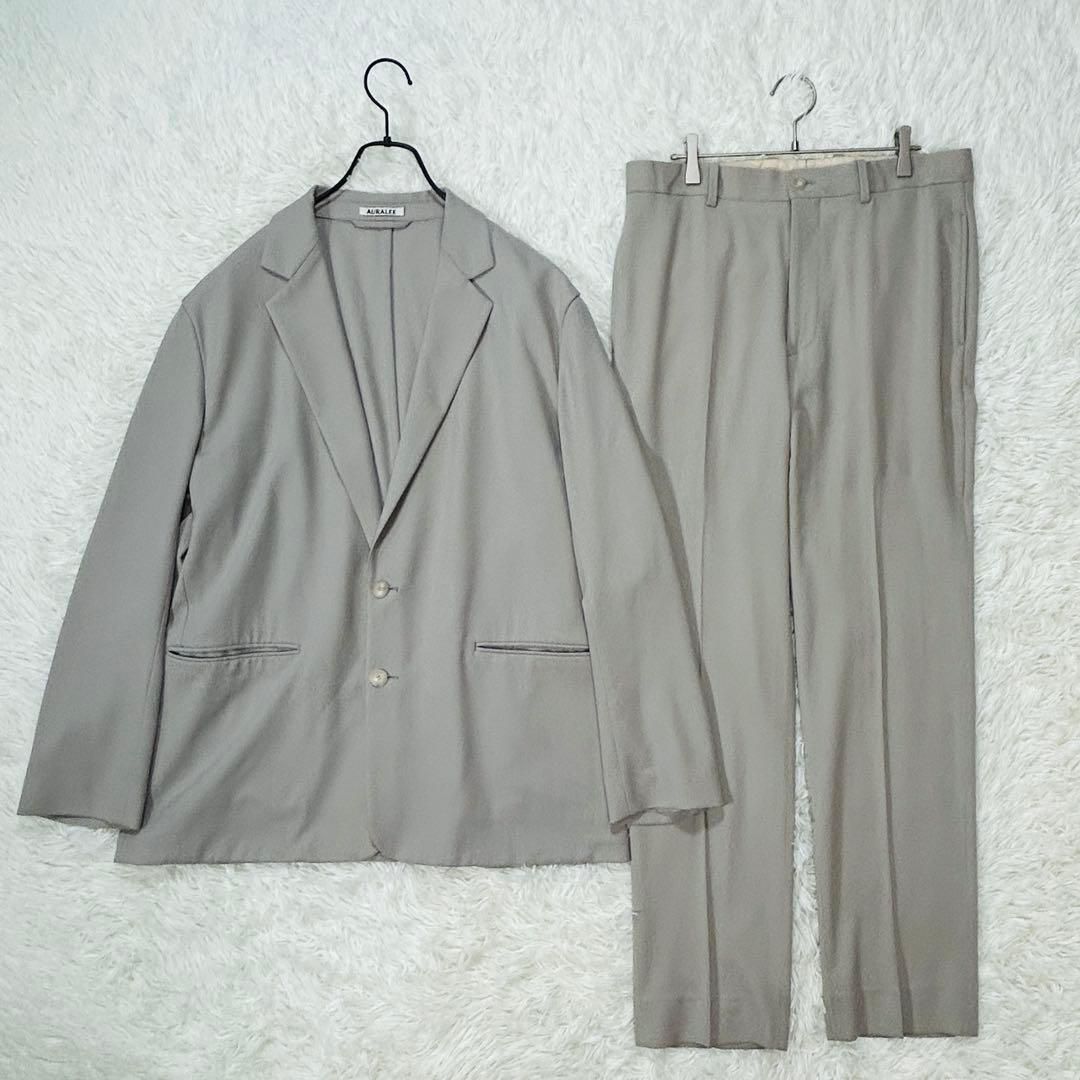AURALEE オーラリー HARD TWIST WOOL DOBBY セットアップ オーバーサイズ カジュアルスーツ 5 XL