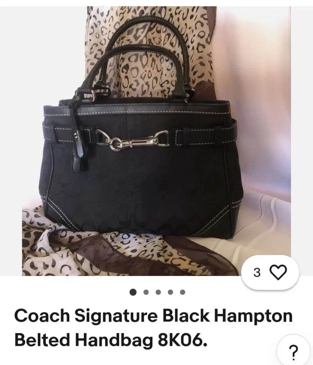 COACH K806 シーグリ ブラック هامپトン ベルト トートバッグ