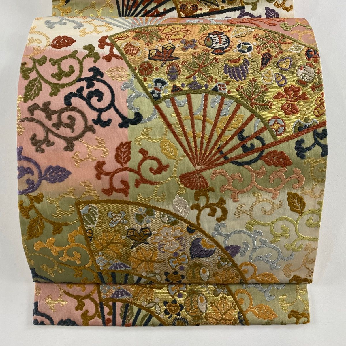 袋帯 秀品 扇 唐草 ピンク 六通 正絹 【中古】 - メルカリ