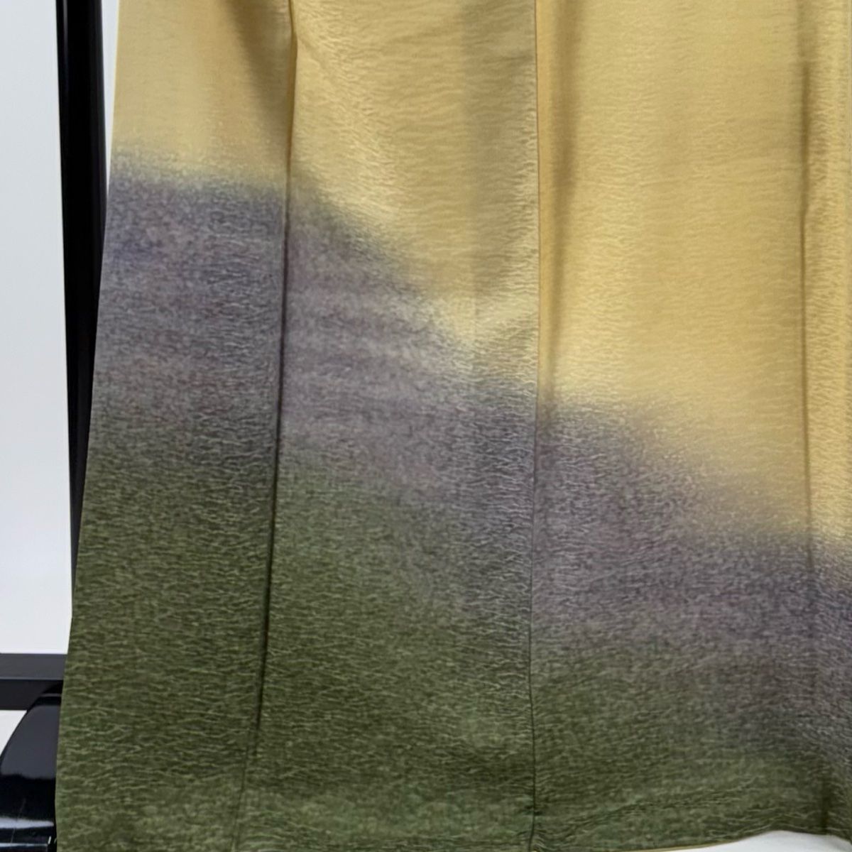 付下げ 身丈169cm 裄丈69cm L 袷 地紋 裾ぼかし ベージュ 正絹 秀品