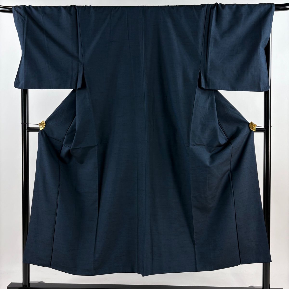 男着物 身丈149.5cm 裄丈72cm L 袷 アンサンブル 紬地 藍色 正絹 秀品