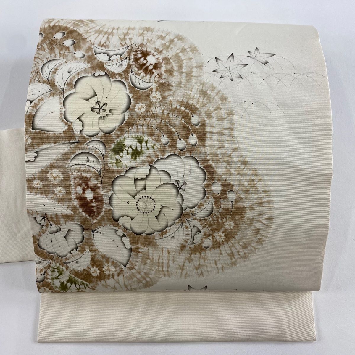 名古屋帯 落款 小倉健亮 辻が花 クリーム 正絹