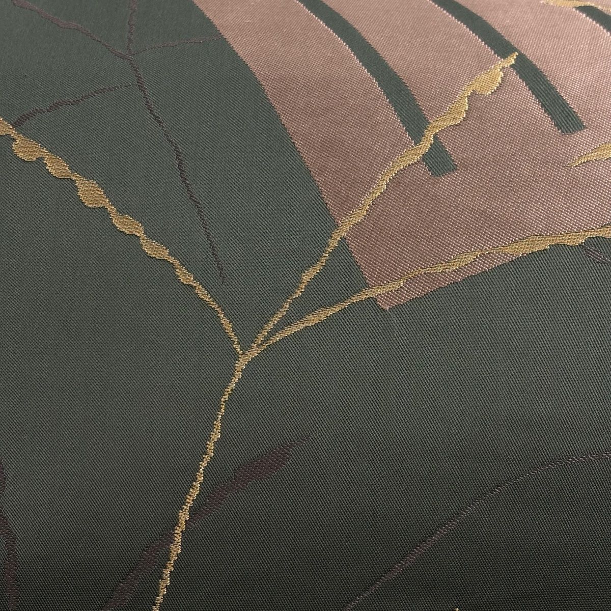 袋帯 辻村ジュサブロー 落款 源氏香 金糸 深緑 六通 正絹