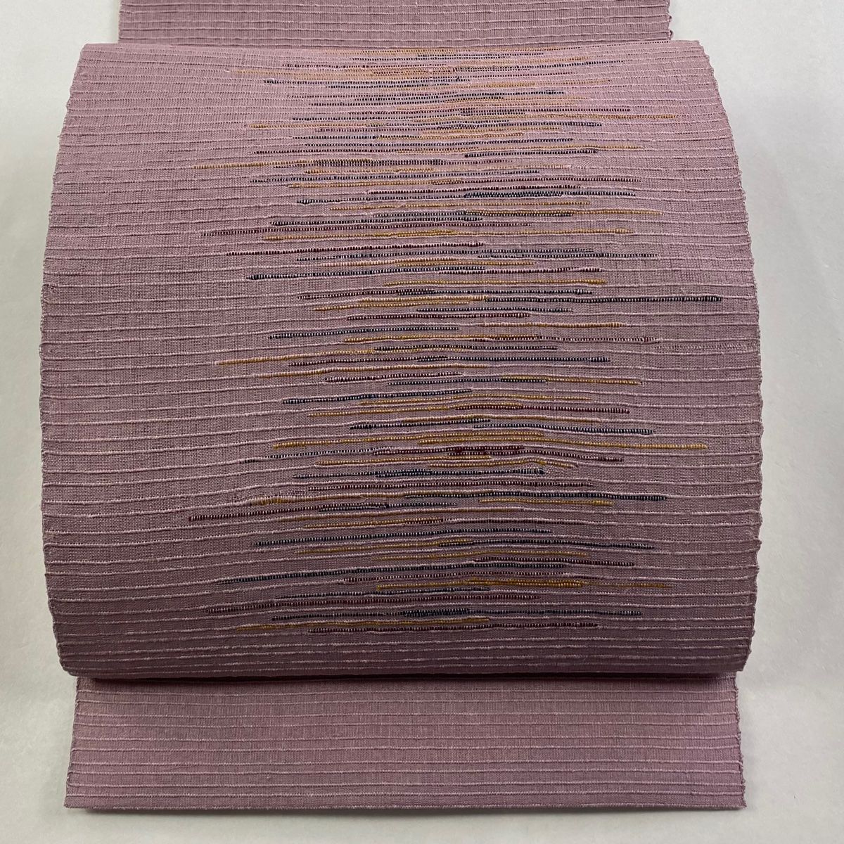 名古屋帯 落款 証紙 八寸名古屋帯 松葉仕立て 霞 薄紫 正絹