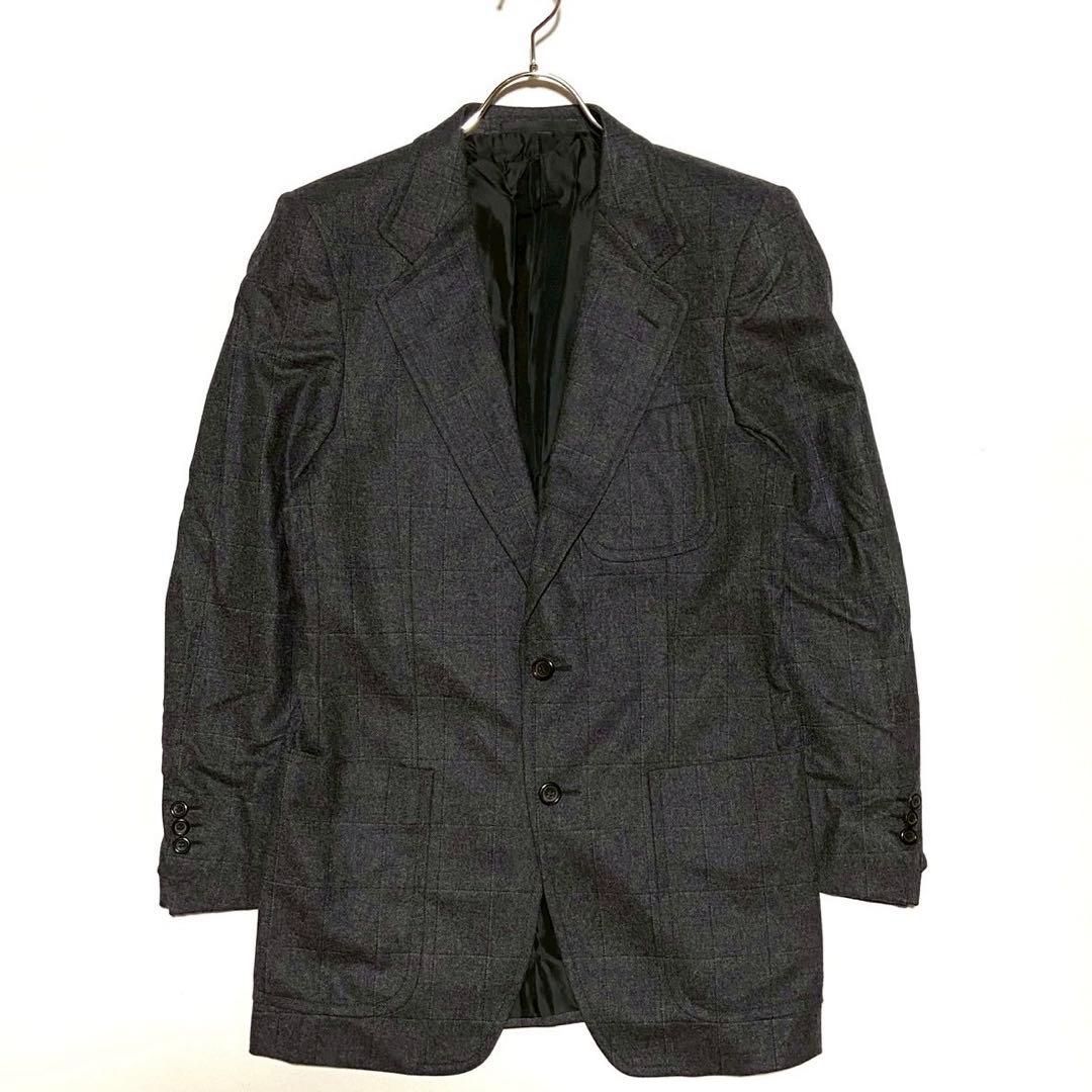 Yves Saint Laurent イヴサンローラン テーラードジャケット トムフォード期 TOM FORD ヘリンボーン 本切羽 カシミヤ チェック 46