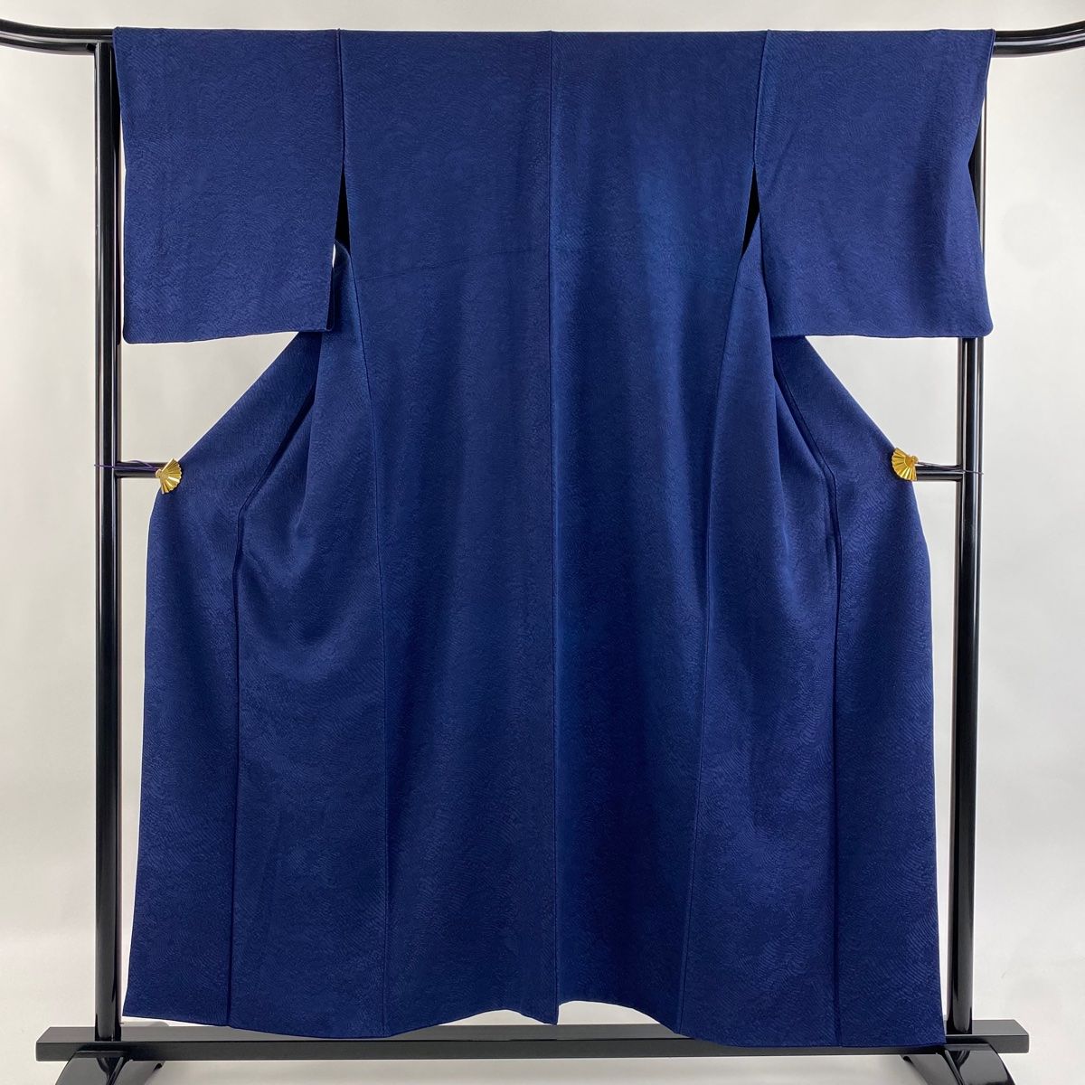 小紋 身丈154cm 裄丈66cm M 袷 幾何学模様 紺色 正絹