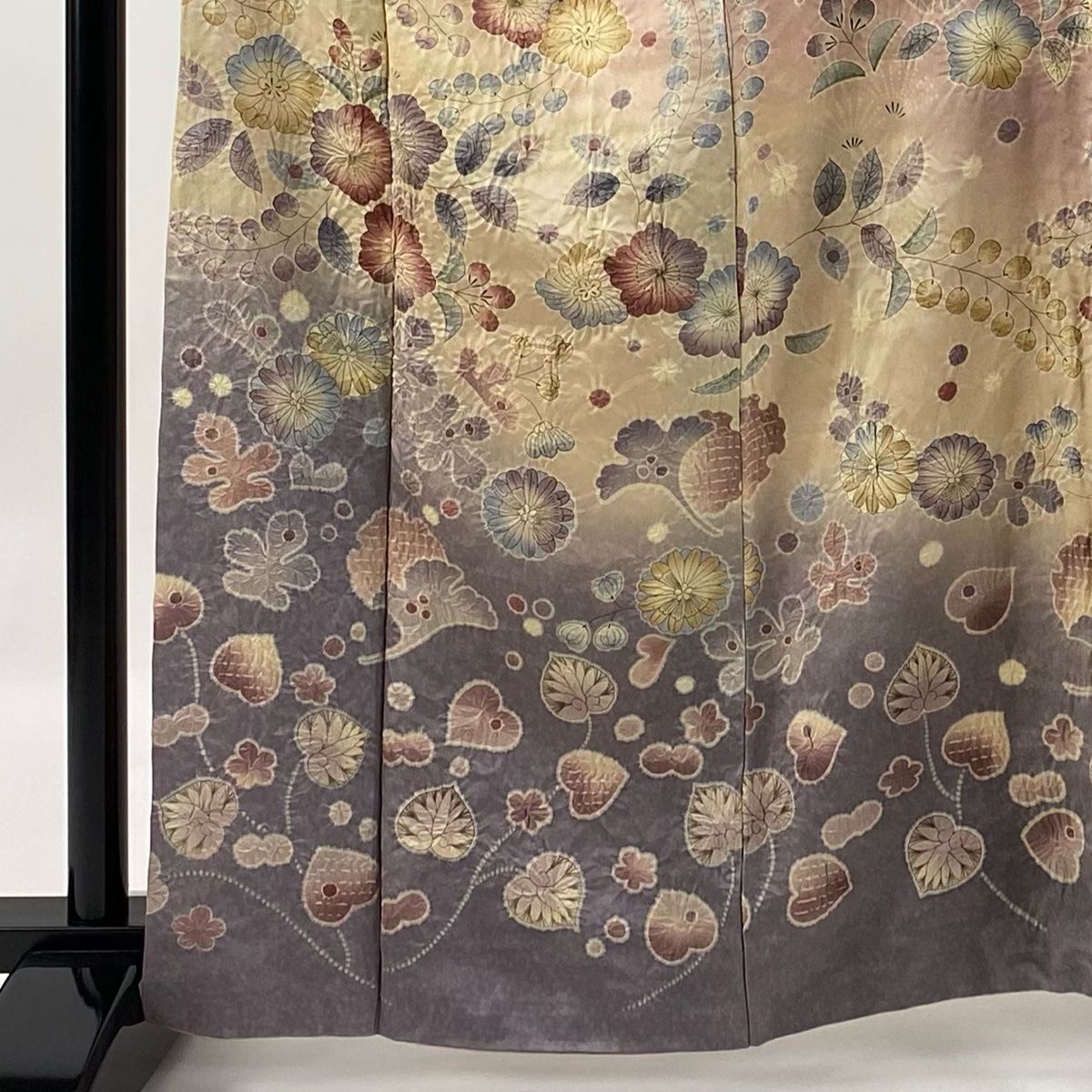 訪問着 身丈165cm 裄丈66.5cm M 袷 落款 辻が花 金通し ぼかし 薄ピンク 正絹