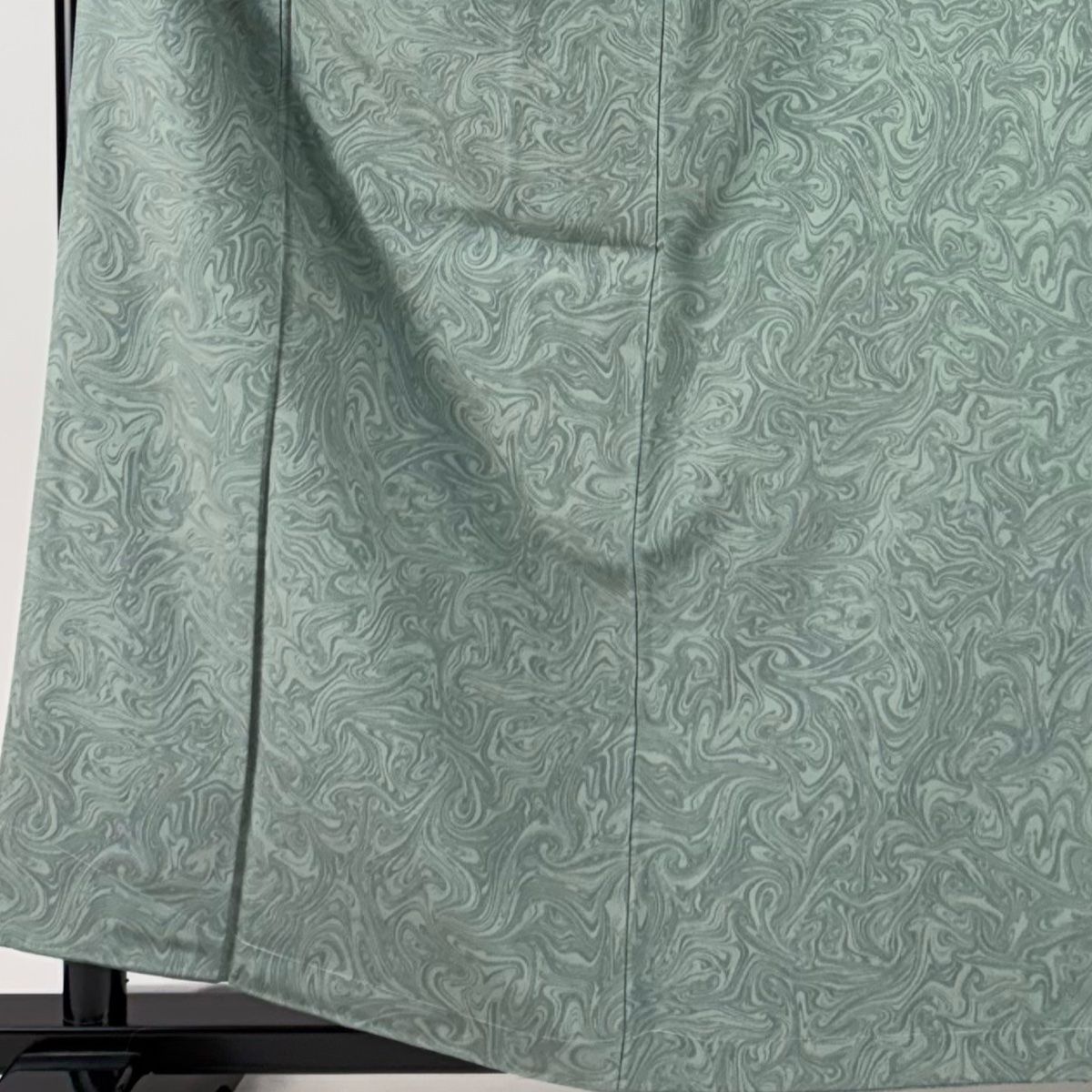 小紋 身丈161cm 裄丈65cm M 袷 墨流し 薄緑 正絹