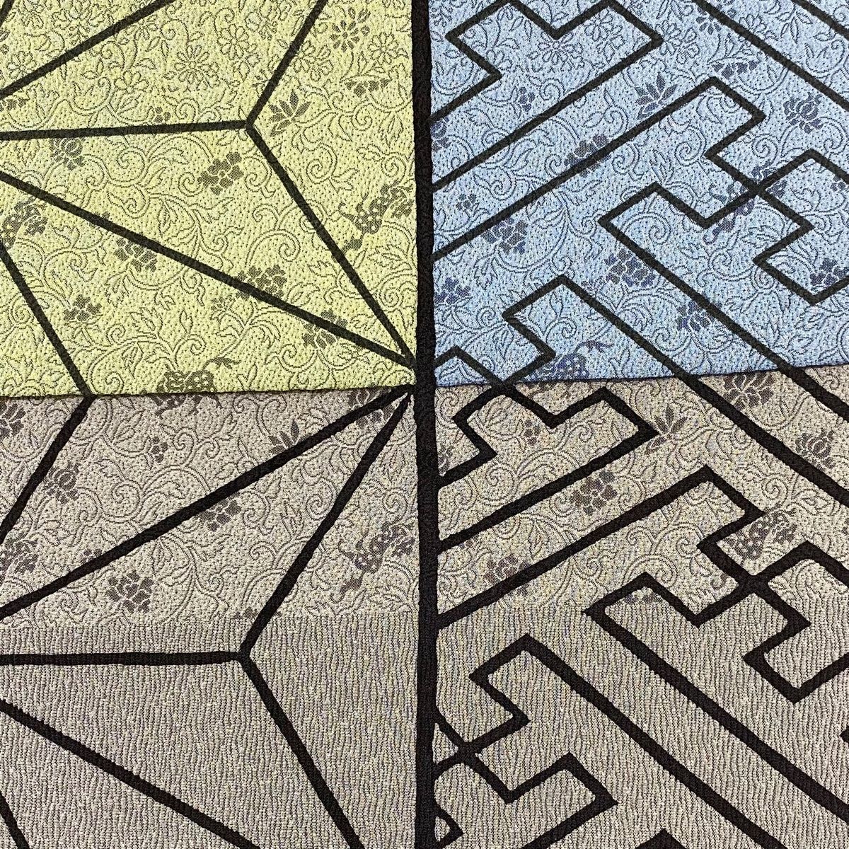 袋帯 秀品 紗綾形 花唐草 黒 お太鼓柄 正絹