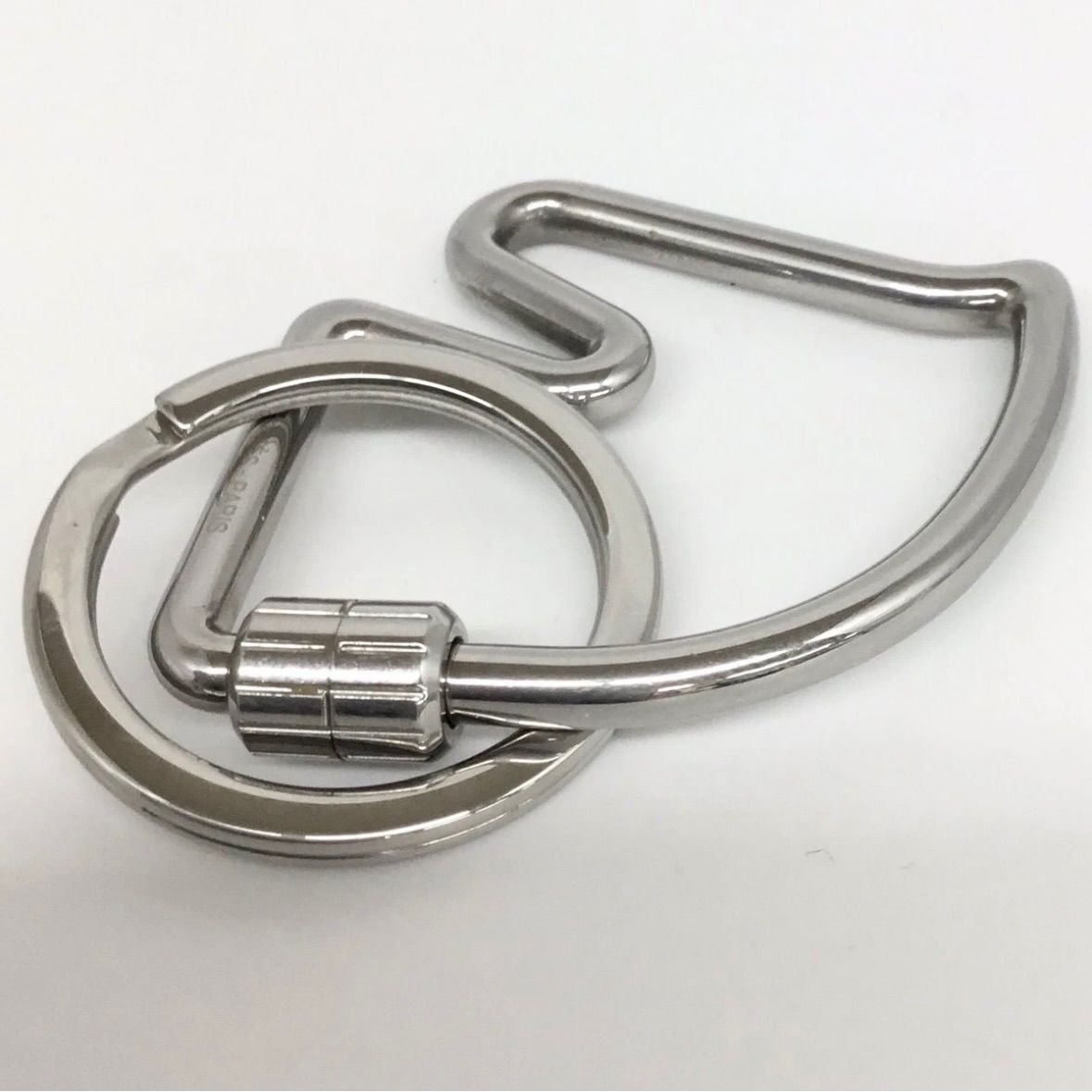 HERMES 未使用近い シュヴァル キーリングホルダー シルバー HERMES 未使用近い シュヴァル キーリングホルダー シルバー