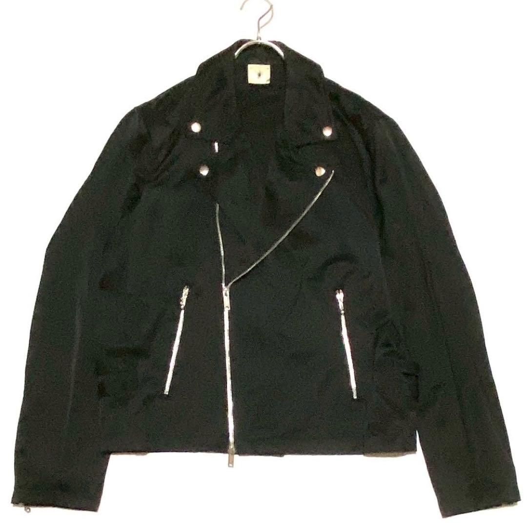 MIHARAYASUHIRO ミハラヤスヒロ ダブルライダースジャケット コットン サテン ブラック 46 Mサイズ