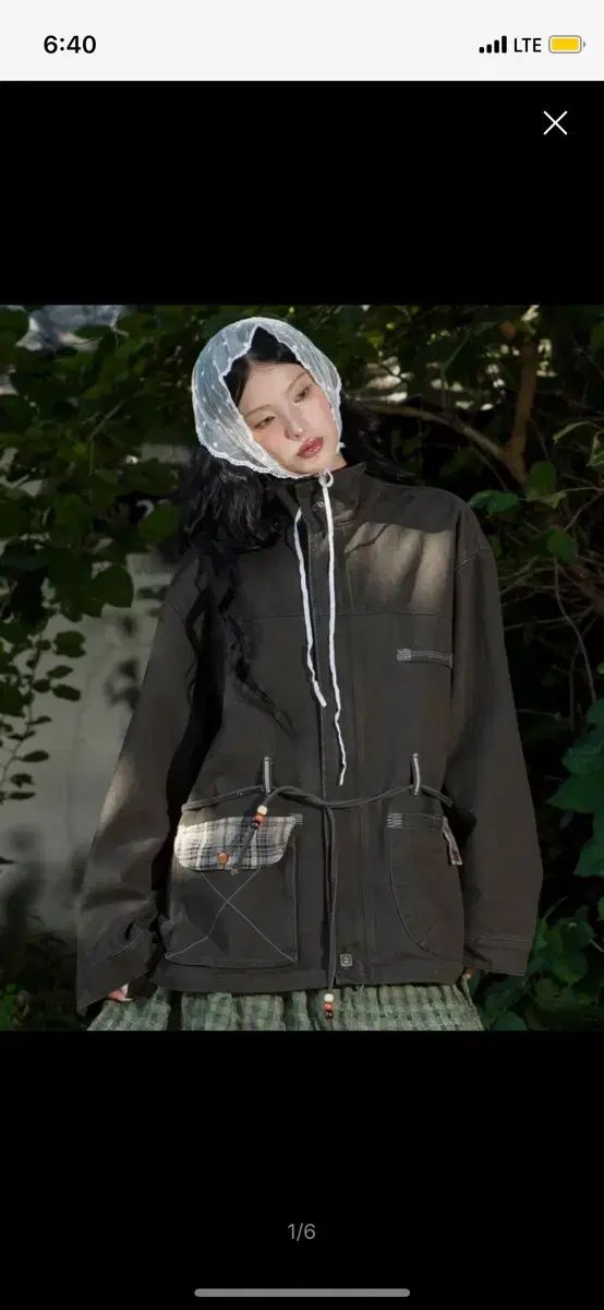 ルナキーフー バイ ウォッシュ コットン ジャケット カーキ