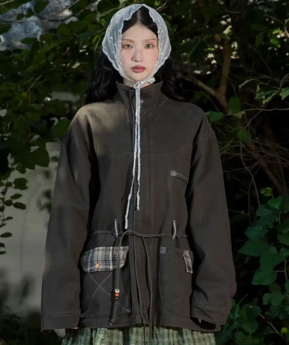 ルナキーフー バイ ウォッシュ コットン ジャケット カーキ