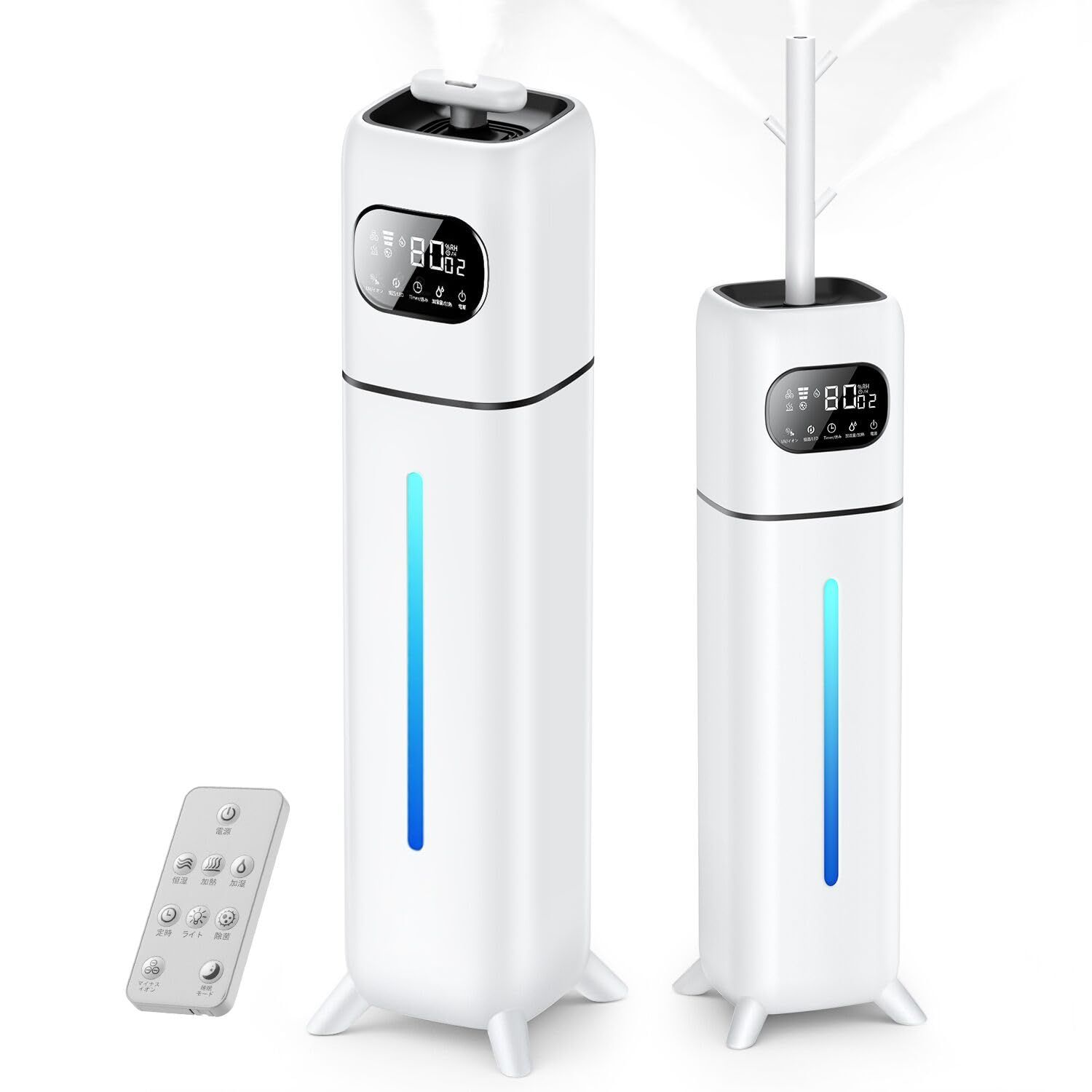 加湿器 大容量 10L 多重除菌浄化 2WAY吹出しノズル ハイブリッド式加湿器 上から給水 知能恒湿 3段階加湿量 40畳 パワフル加湿 加熱式 超音波式 加湿 マイナスイオン UVライト 高温除菌 空気清浄 湿度設定 12Hタイマ