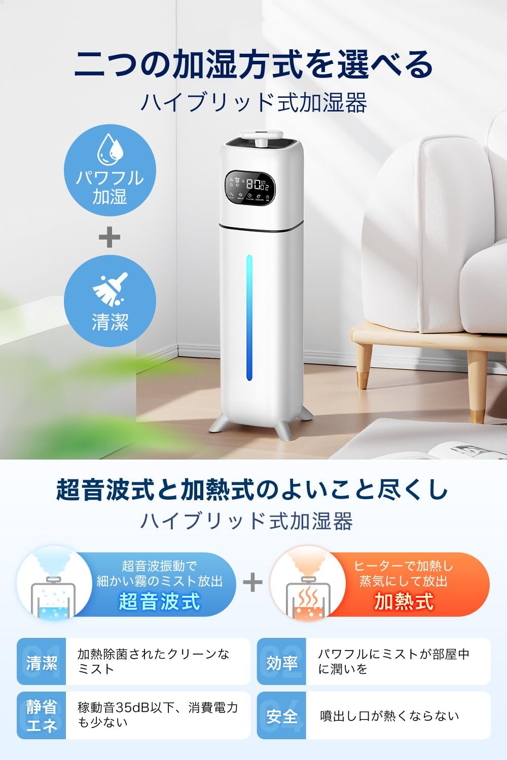 パワフル加湿 加熱式