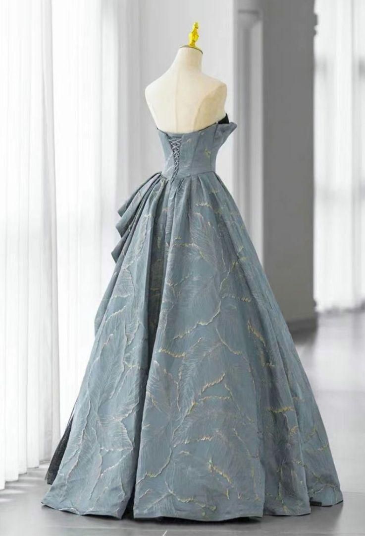 ️上品アシメデザイン 繊細ブルーグレードレス ️特別な一日に