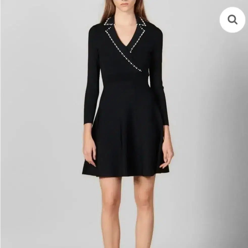 SANDRO サンドロ パール トリミング ニット フ ONE PIECE サイズ38