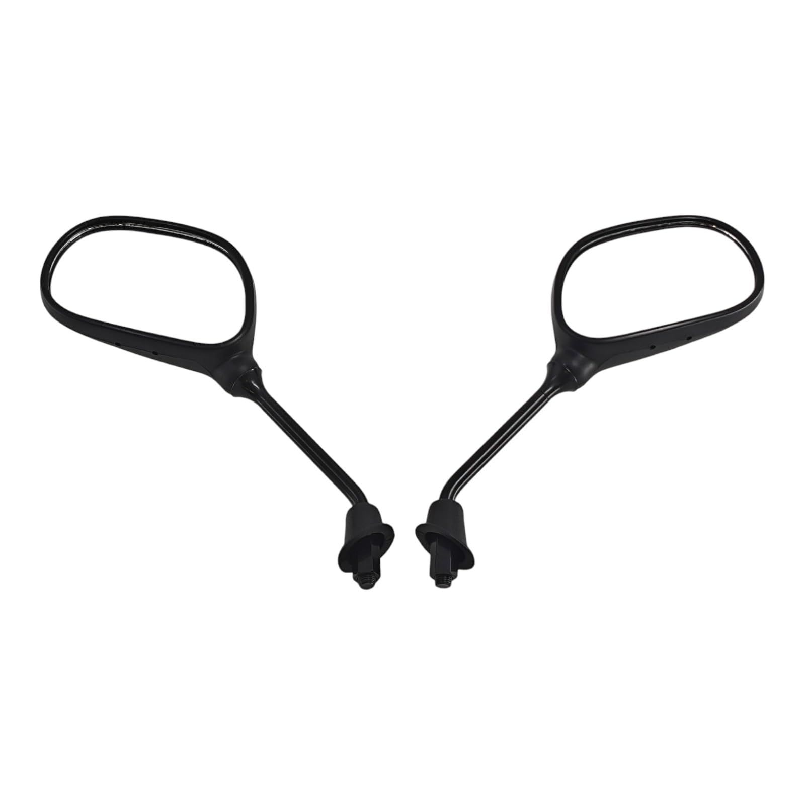 新品 MIRAX(ミラックス) バイク ミラー 楕円ミラー 左右セット 左右ロングナット 10mm 正ネジ ブラック 原付 スクーター 大型バイク MIRAX30