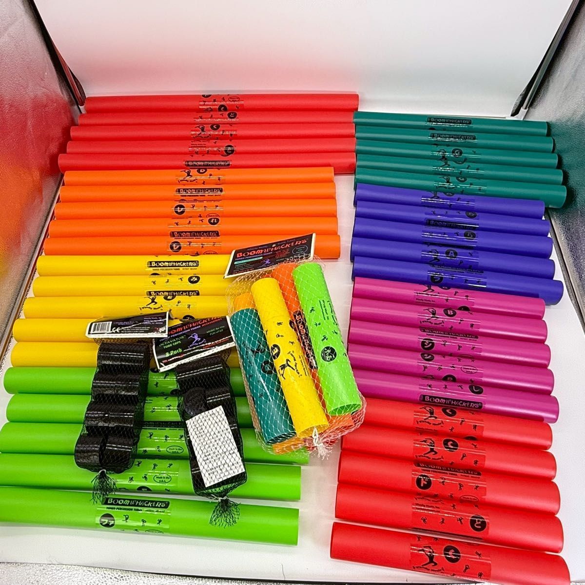 Boom whackers 48本 ドレミパイプ オクタベーター付 音楽 知育 リトミック ブームワッカー